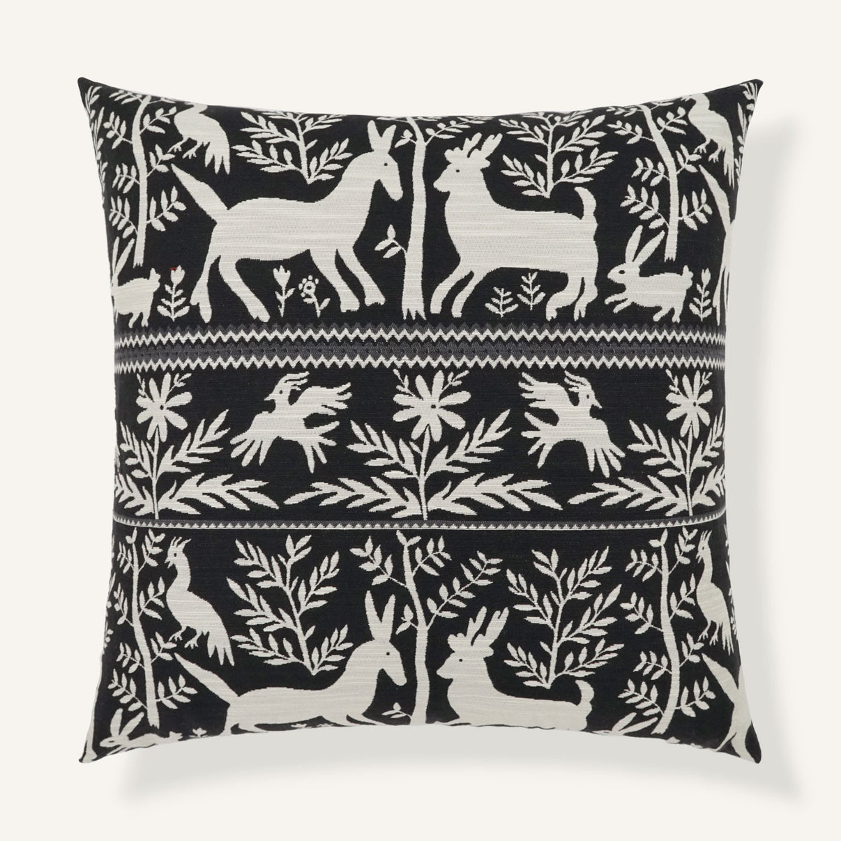 Fronds and Fauna 22"×22" Front View || Black