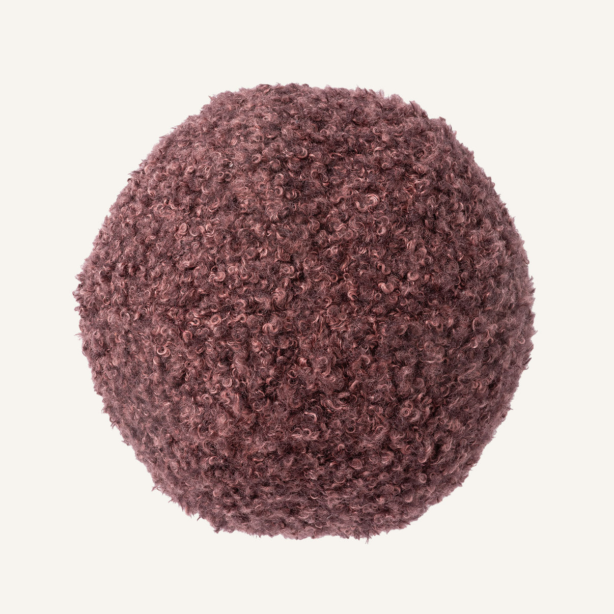 Curl Up Ball 12"×12" Top View || Wine