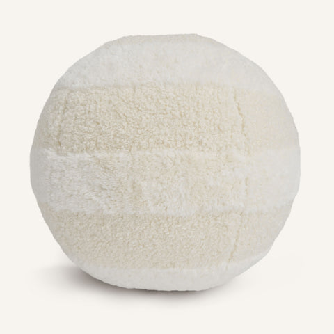 Plush Line Ball 12"×12" Front View || Cream