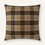 The 24 x 24 Bauer Plaid pillow in Chocolate (brown), a classic plaid wool-blend decorative throw pillow with a warm heritage-inspired woven pattern from Floof Living | Bauer Plaid 24"×24" Front View || Chocolate