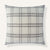 The 22 x 22 Bedford Check pillow in Milk (off-white), a wool-blend decorative throw pillow with a black linear grid and structured check pattern from Floof Living | Bedford Check 22"×22" Front View || Milk